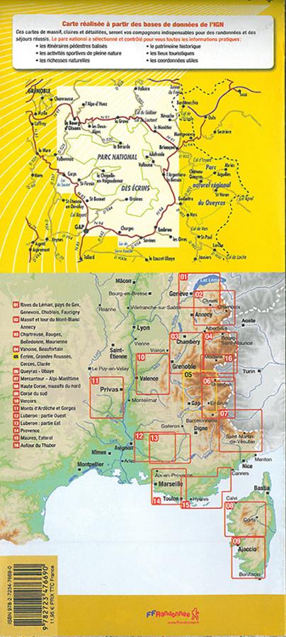 Carte de randonnée n° 5 - Massif des Écrins, Grandes Rousses, Cerces, Clarée | Didier Richard carte pliée Didier Richard 
