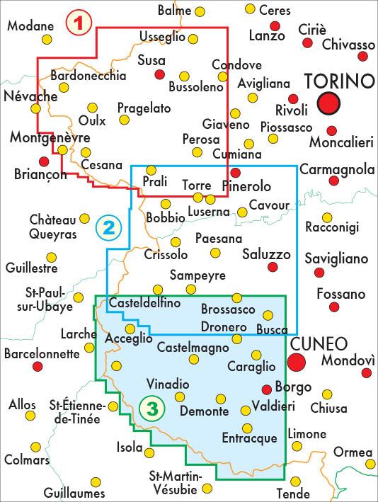 Carte de randonnée n° 50-03 - Val Maira, Val Grana, Valle Stura di Demonte, Valle Gesso | Fraternali - 1/50 000 carte de randonnée Fraternali
