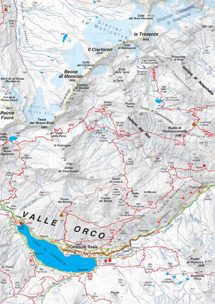Carte de randonnée n° 50-05 - Gran Paradiso, Val Soana, Valle Orco, Valli di Lanzo | Fraternali - 1/50 000 carte pliée Fraternali 