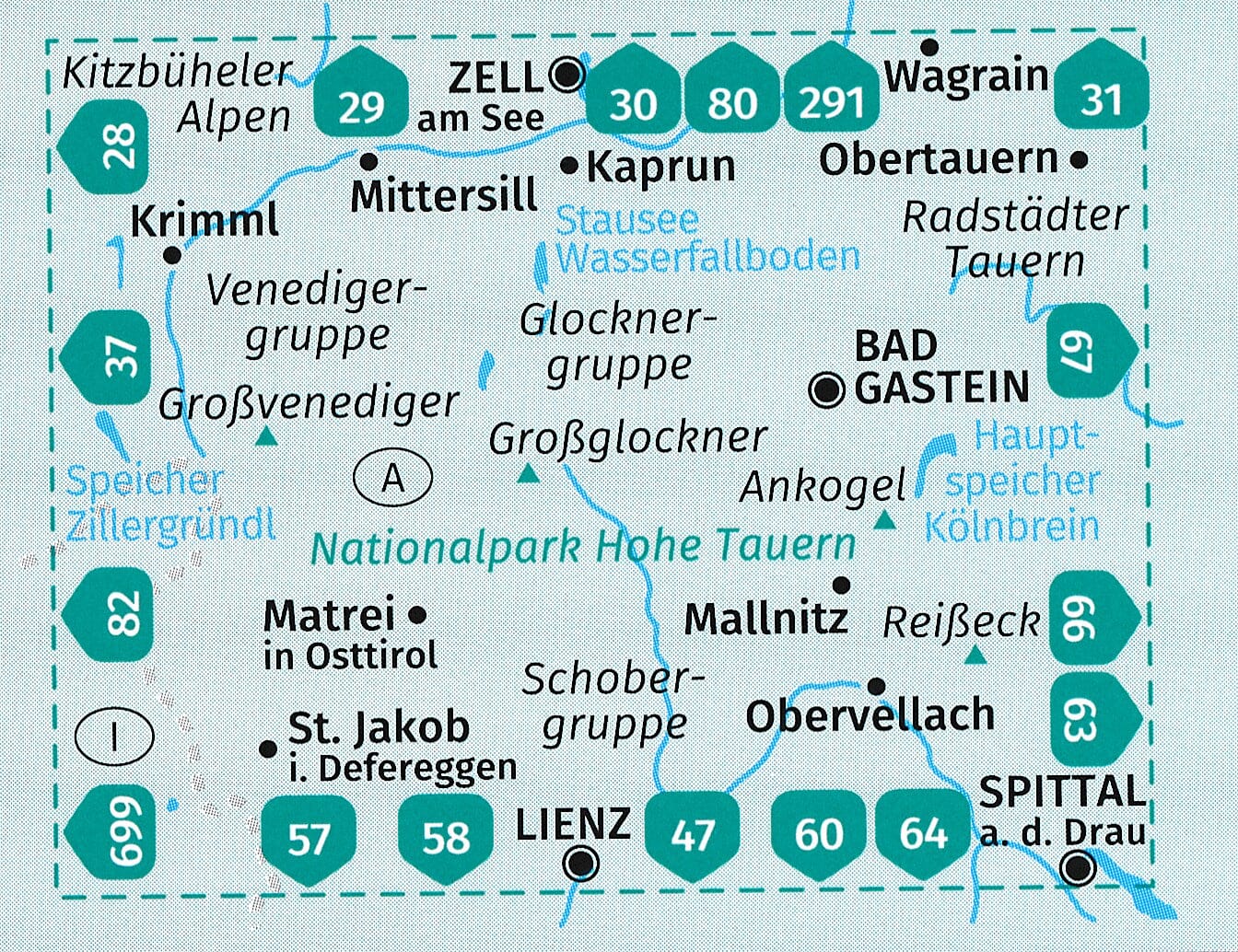 Carte de randonnée n° 50 - Parc National Hohe Tauern (Tyrol, Autriche) | Kompass carte de randonnée Kompass