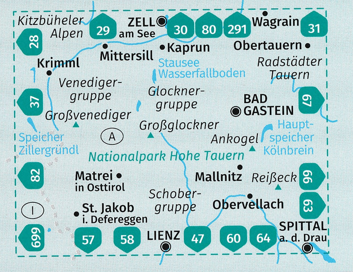 Carte de randonnée n° 50 - Parc National Hohe Tauern (Tyrol, Autriche) | Kompass carte pliée Kompass 