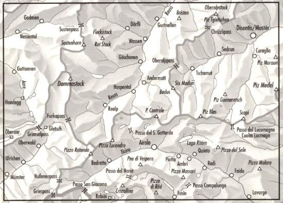Carte topographique n° 5001 - Gotthard (Suisse) | Swisstopo - 1/50 000 carte de randonnée Swisstopo