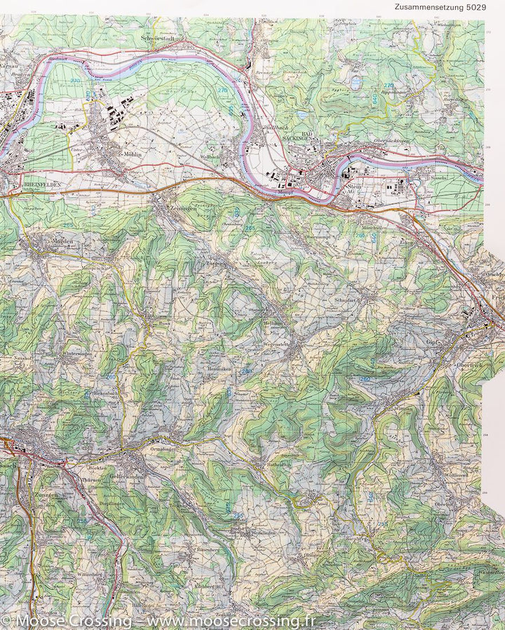 Carte de randonnée n° 5029 - Basel, Laufen, Olten (Suisse) | Swisstopo - 1/50 000 carte pliée Swisstopo 