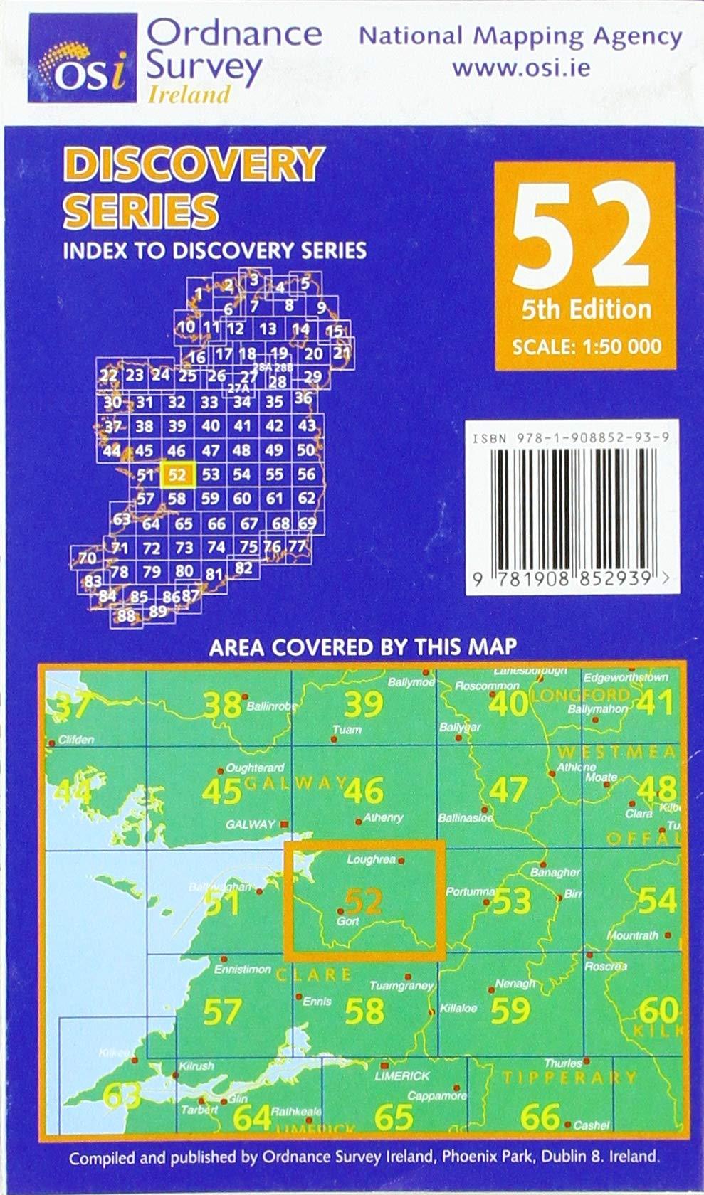 Carte de randonnée n° 52 - Clare, Galway (Irlande) | Ordnance Survey - série Discovery carte pliée Ordnance Survey Ireland 