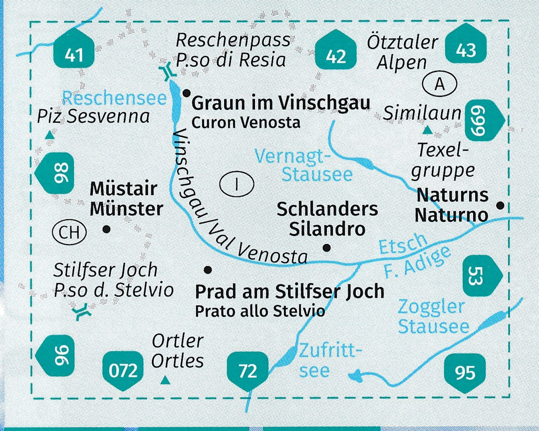 Carte de randonnée n° 52 - Val Venosta (Italie) | Kompass carte pliée Kompass 