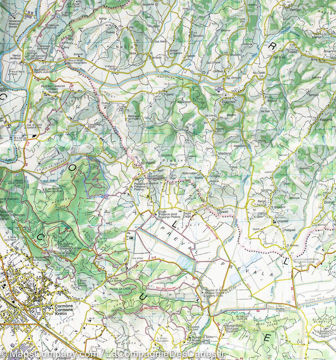 Carte de randonnée n° 54 - Collio, Gorizia, Carso Isontino Brda, Nova Gorica (Italie) | Tabacco carte de randonnée Tabacco