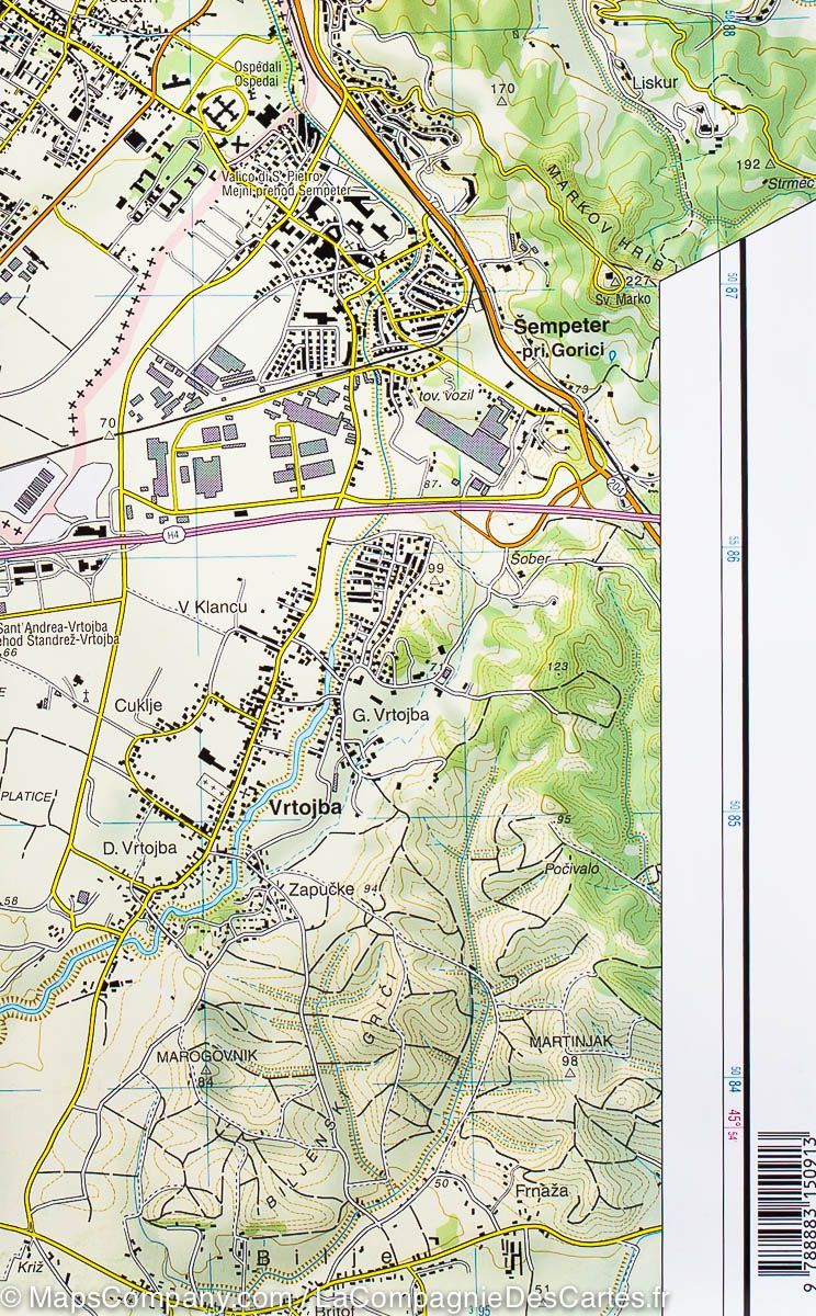 Carte de randonnée n° 54 - Collio, Gorizia, Carso Isontino Brda, Nova Gorica (Italie) | Tabacco carte de randonnée Tabacco