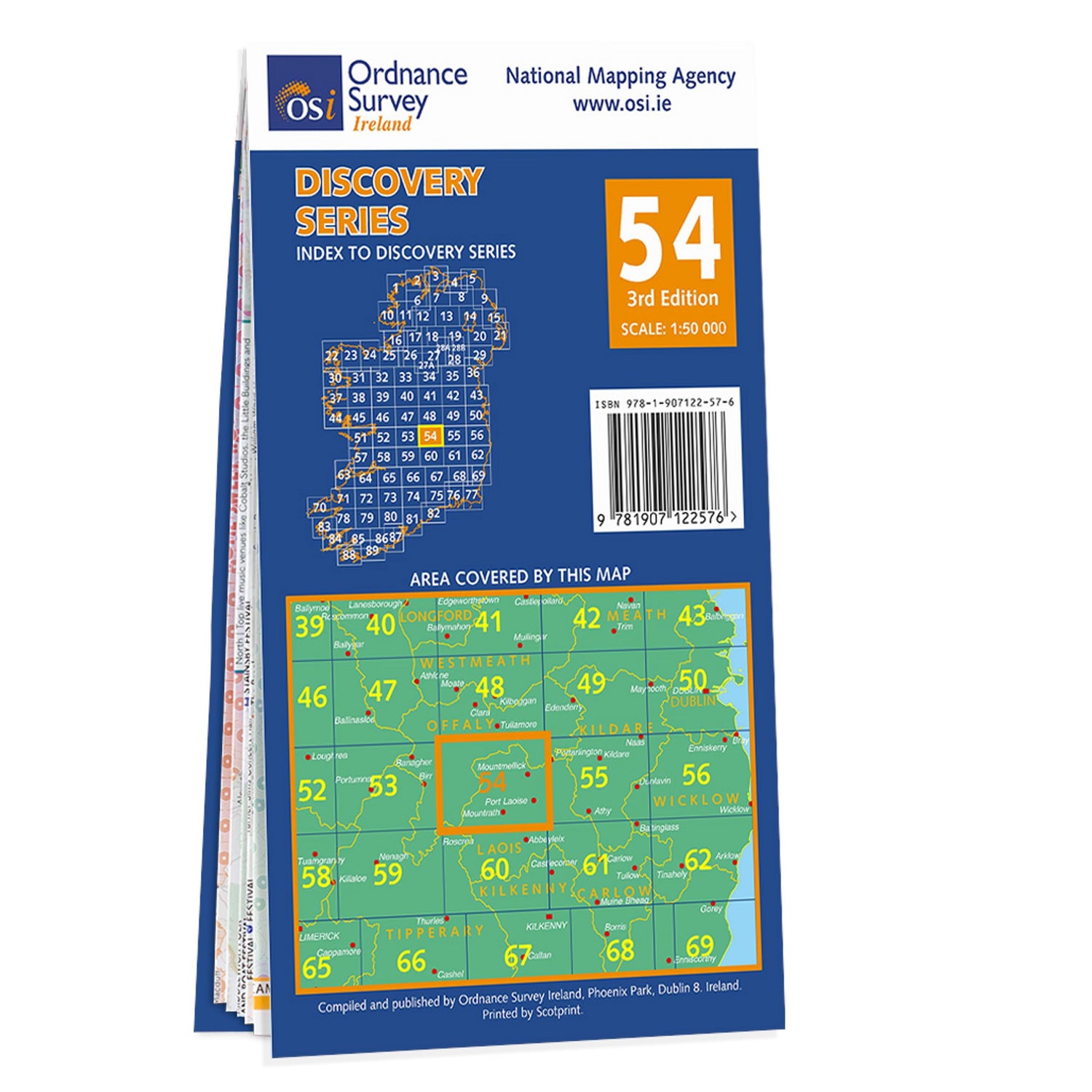Carte de randonnée n° 54 - Laois, Offaly, Tipperary (Irlande) | Ordnance Survey - série Discovery carte de randonnée Ordnance Survey Ireland