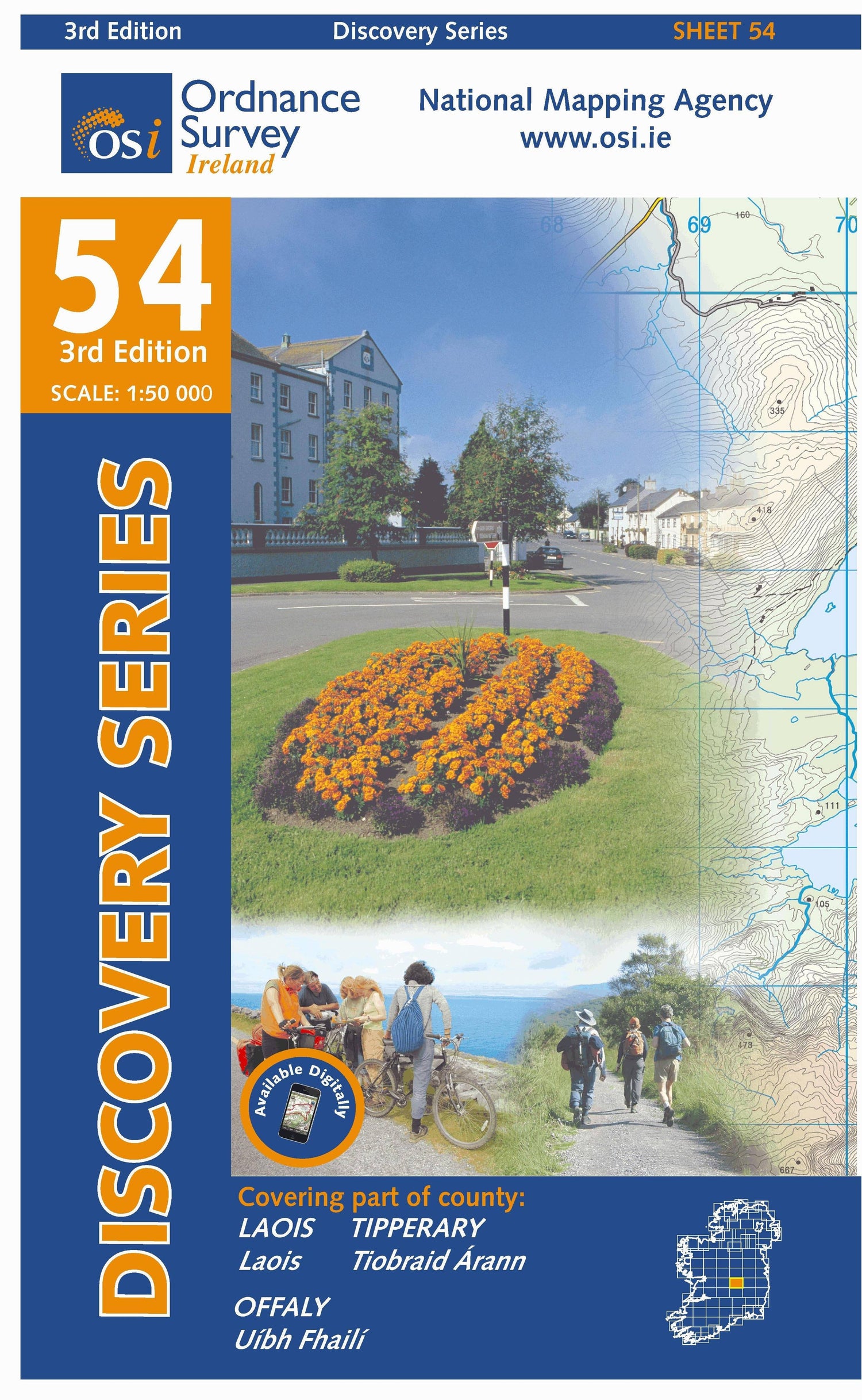 Carte de randonnée n° 54 - Laois, Offaly, Tipperary (Irlande) | Ordnance Survey - série Discovery carte de randonnée Ordnance Survey Ireland Default Title