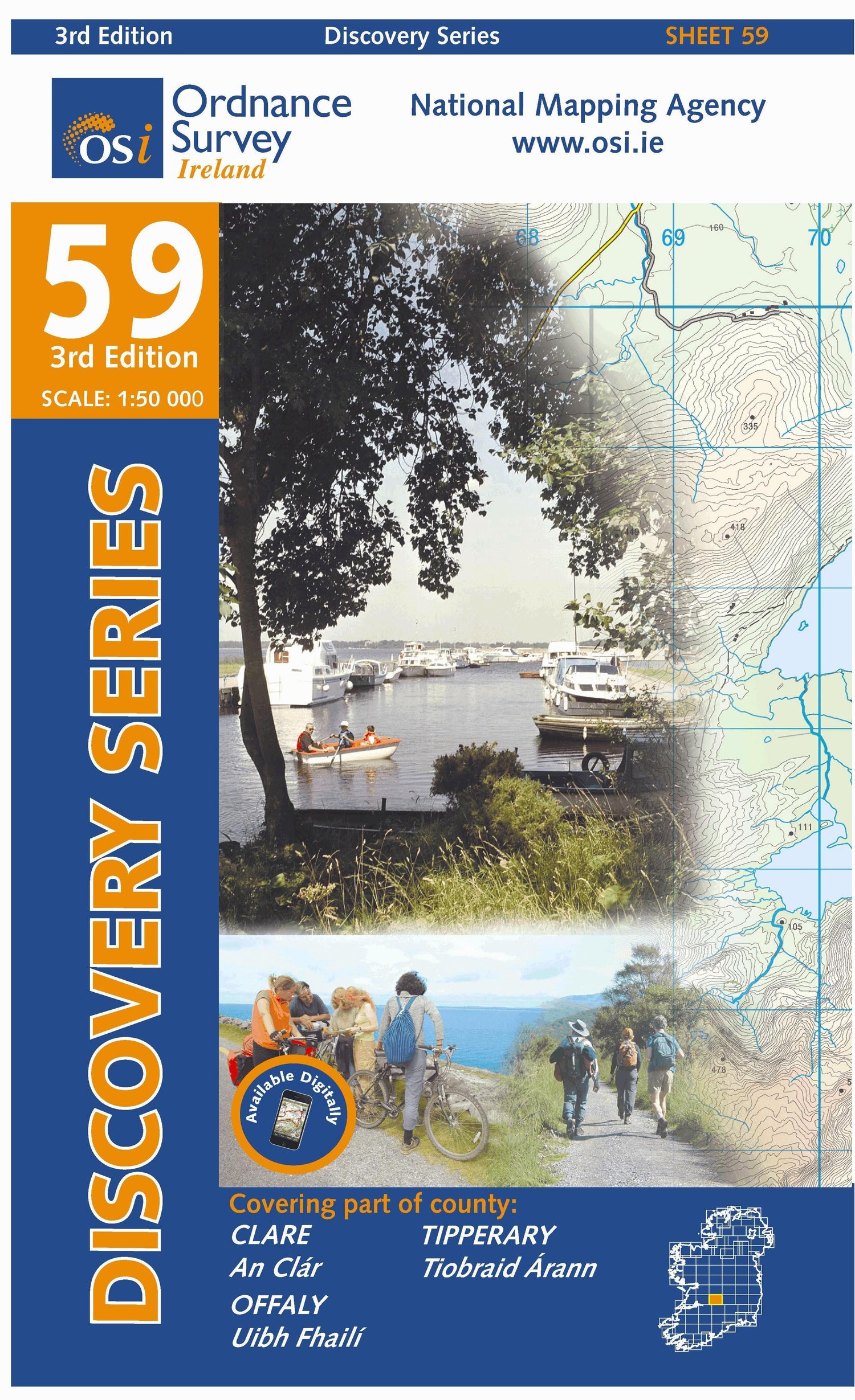 Carte de randonnée n° 59 - Clare, Offaly, Tipperary (Irlande) | Ordnance Survey - série Discovery carte de randonnée Ordnance Survey Ireland Default Title