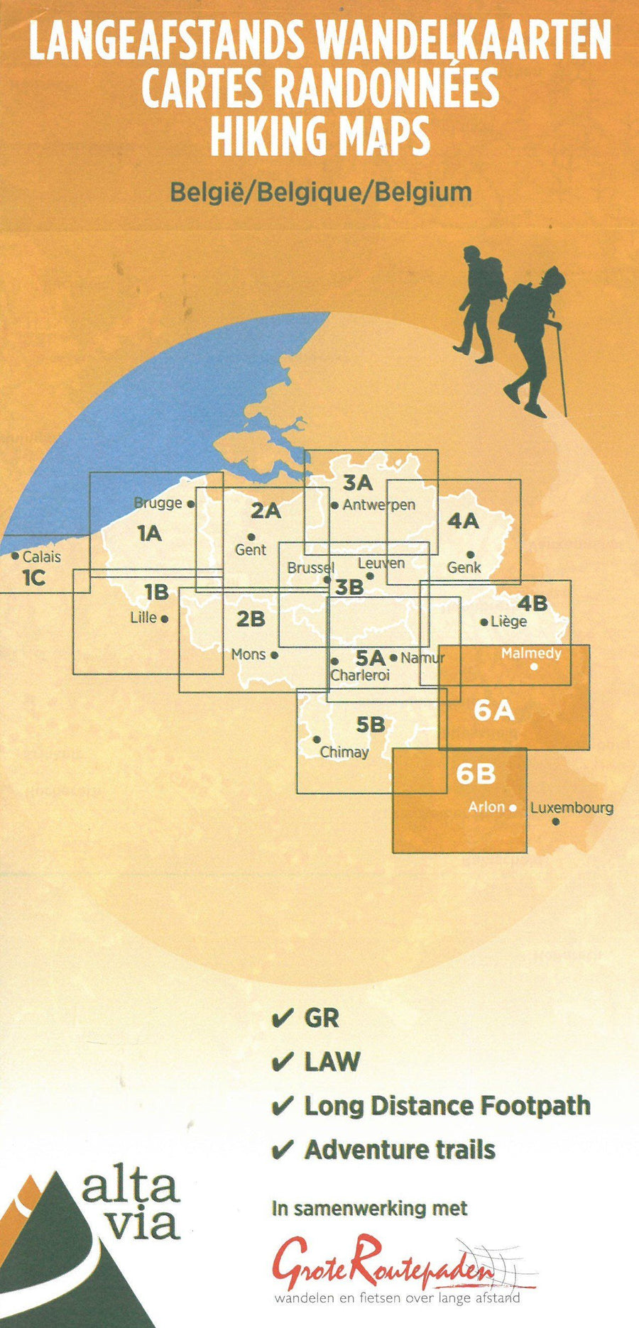 Carte de randonnée n° 6 - Luxembourg, Gaume et Ardennes | Alta Via carte pliée Alta Via 