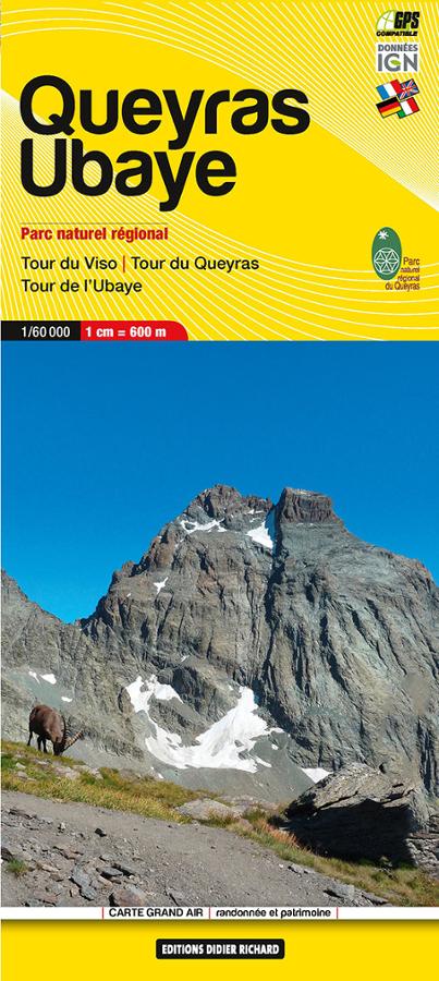 Carte de randonnée n° 6 - Queyras, Ubaye, Tour du Viso | Didier Richard carte pliée Didier Richard 