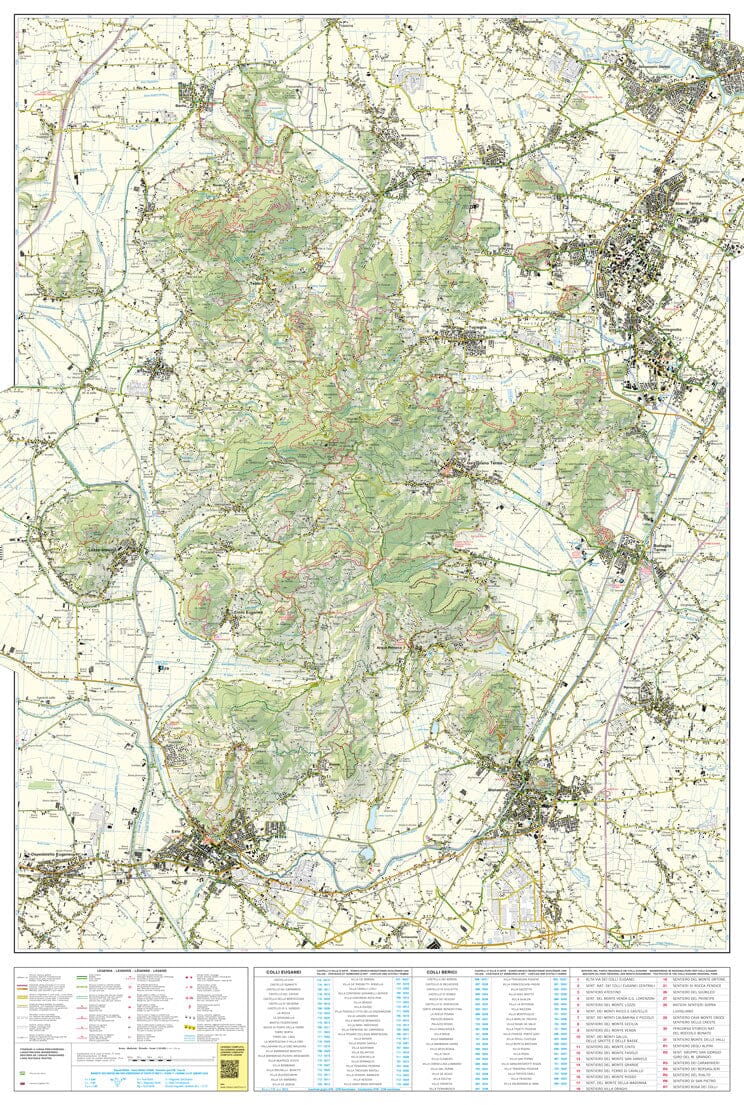 Carte de randonnée n° 60 - Colli Berici, Colli Euganei | Tabacco carte pliée Tabacco 