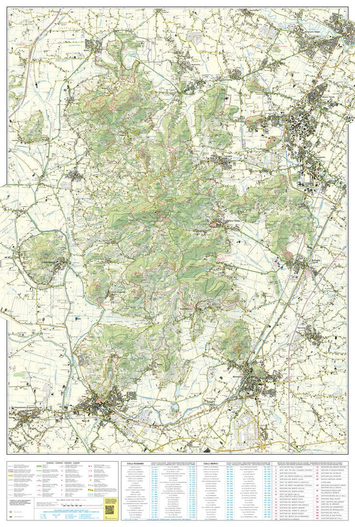 Carte de randonnée n° 60 - Colli Berici, Colli Euganei | Tabacco carte pliée Tabacco 