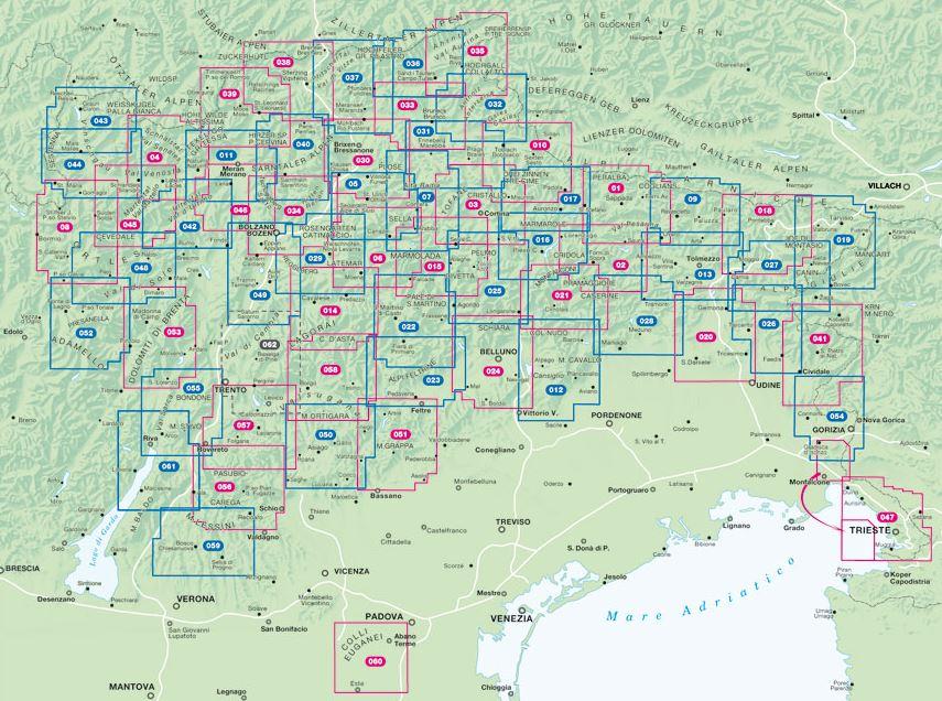 Carte de randonnée n° 60 - Colli Berici, Colli Euganei | Tabacco carte de randonnée Tabacco