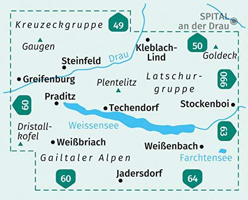 Carte de randonnée n° 60 - Weissensee (Autriche) | Kompass carte de randonnée Kompass