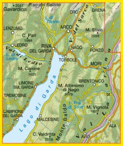 Carte de randonnée n° 61 - Alto Garda, Ledro, Monte Baldo Nord (Italie) | Tabacco carte de randonnée Tabacco