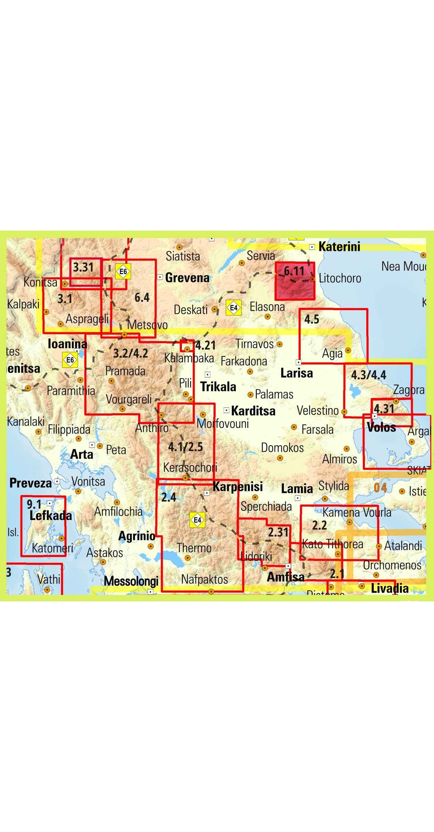 Carte de randonnée n° 6.11 - Mont Olympe | Anavasi carte de randonnée Anavasi