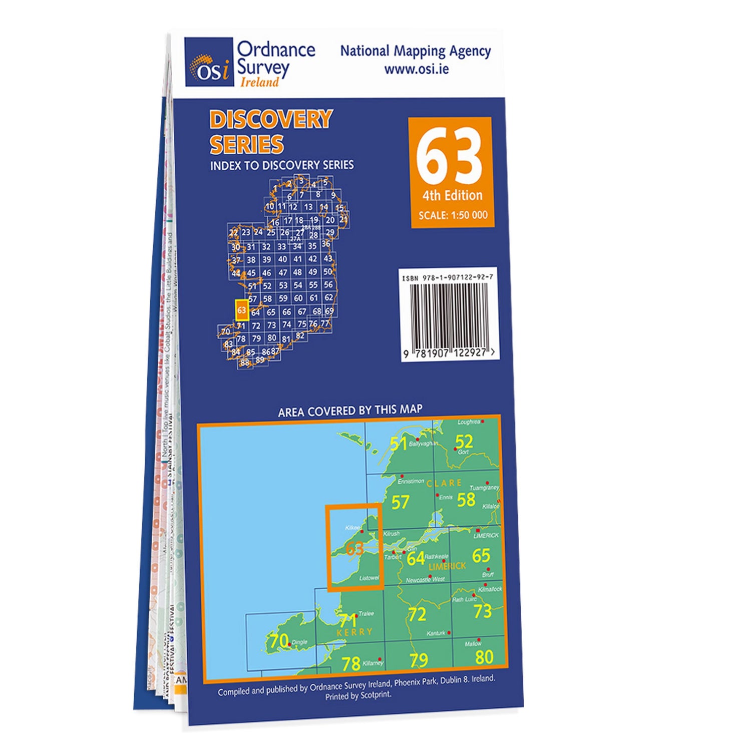 Carte de randonnée n° 63 - Clare, Kerry (Irlande) | Ordnance Survey - série Discovery carte de randonnée Ordnance Survey Ireland