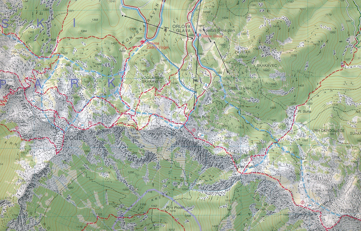 Carte de randonnée n° 66 - Tolmin, Bohinjske Gore, Krn, Vogel, Rodica | Tabacco - La Compagnie des Cartes