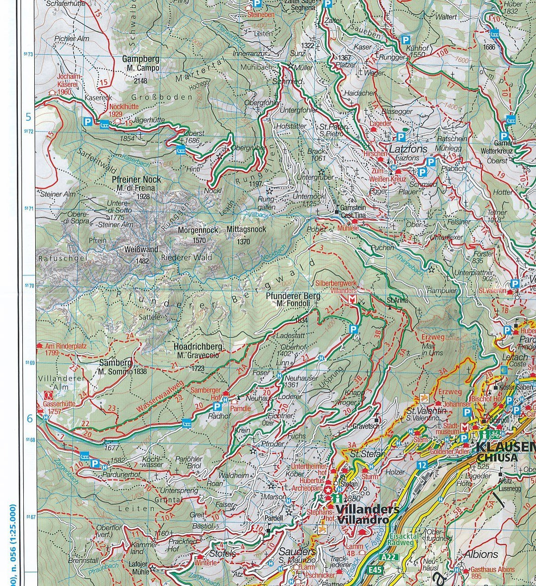 Carte de randonnée n° 672 - Dolomites (lot de 4 cartes) (Italie) | Kompass carte pliée Kompass 