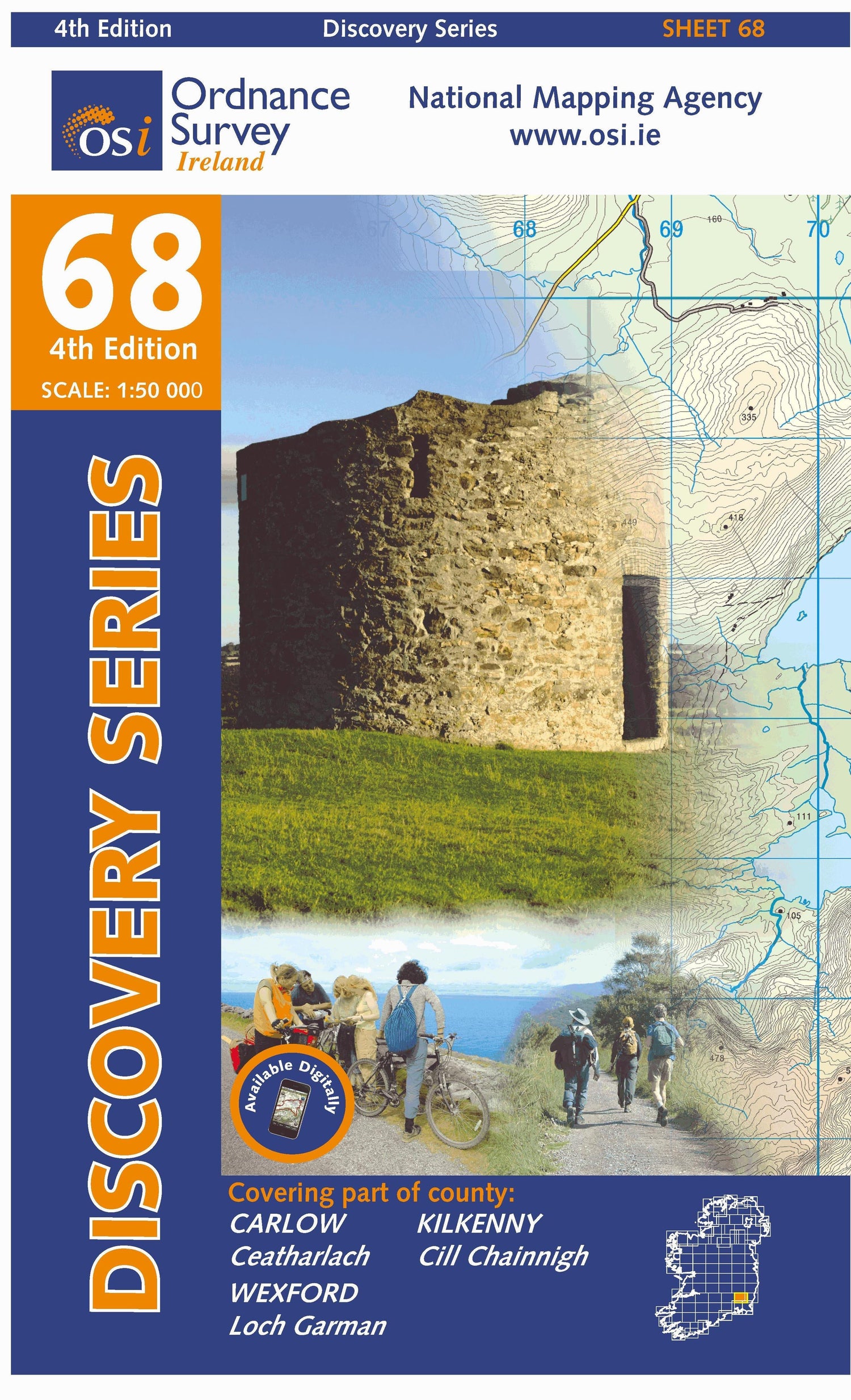 Carte de randonnée n° 68 - Carlow, Kilkenny, Wexford (Irlande) | Ordnance Survey - série Discovery carte de randonnée Ordnance Survey Ireland Default Title