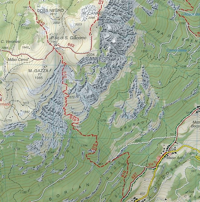Carte de randonnée n° 68 - Prealpi Trevigiane e Bellunesi, Cesen, Visentin | Tabacco carte de randonnée Tabacco