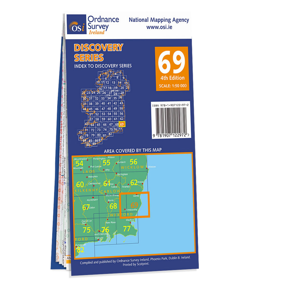 Carte de randonnée n° 69 - Wexford (Irlande) | Ordnance Survey - série Discovery carte pliée Ordnance Survey Ireland 
