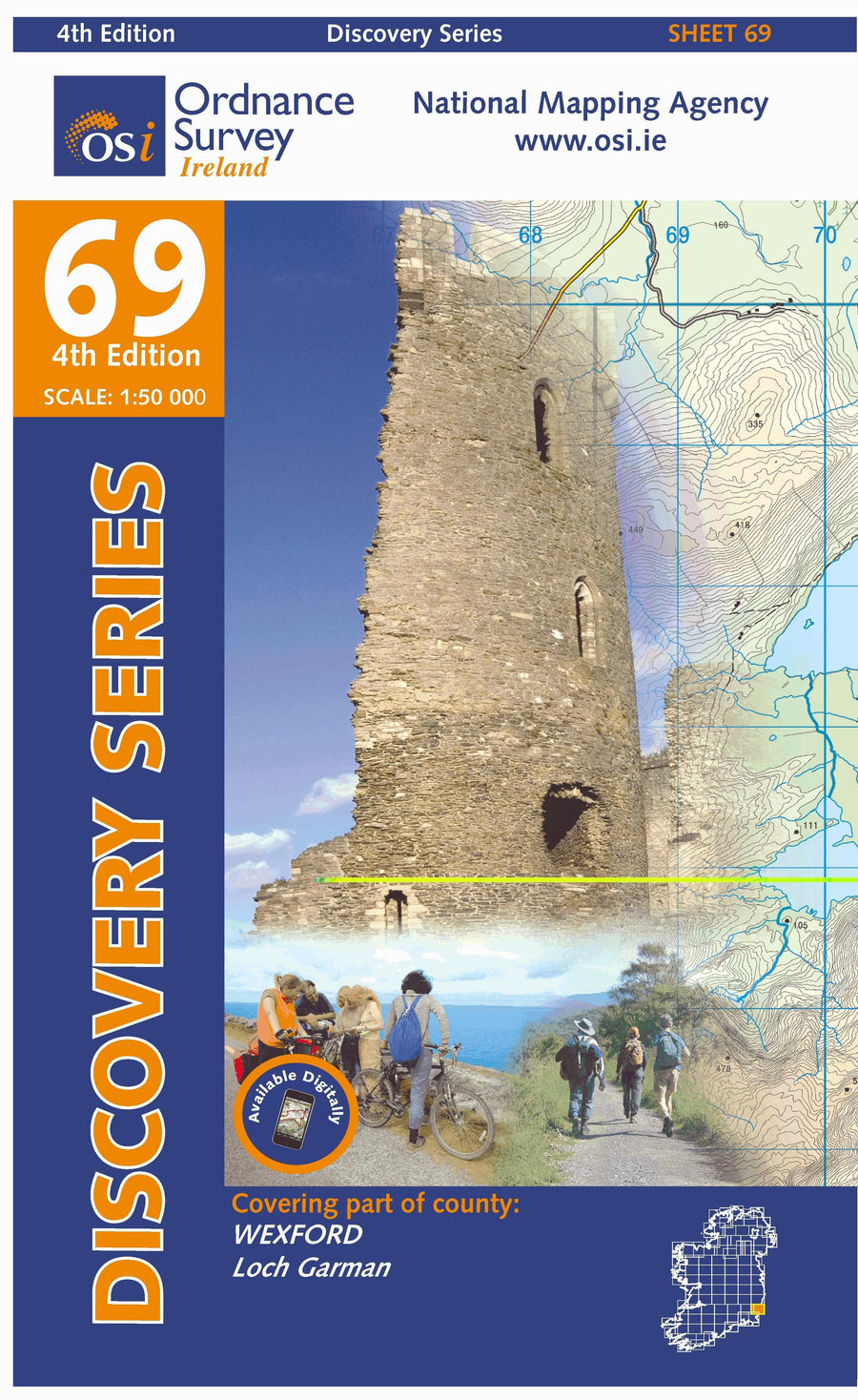 Carte de randonnée n° 69 - Wexford (Irlande) | Ordnance Survey - série Discovery carte pliée Ordnance Survey Ireland 