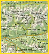 Carte de randonnée n° 73 - Villgratental, Sillian, Pustertal, Tiroler Gailtal | Tabacco carte de randonnée Tabacco