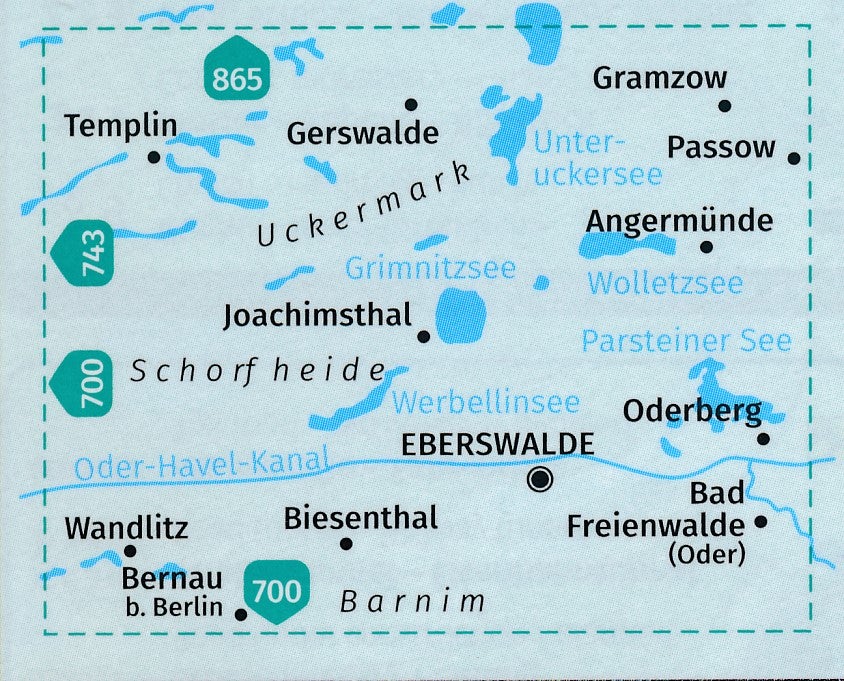 Carte de randonnée n° 744 - Schorfheide, Uckermark, Barnim (Allemagne) | Kompass carte pliée Kompass 