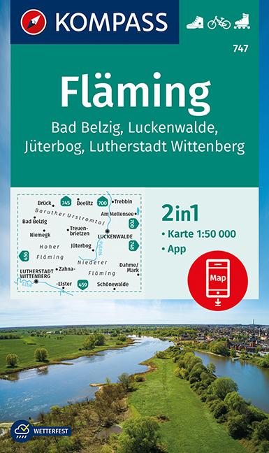 Carte de randonnée n° 747 - Fläming (Allemagne) | Kompass carte de randonnée Kompass