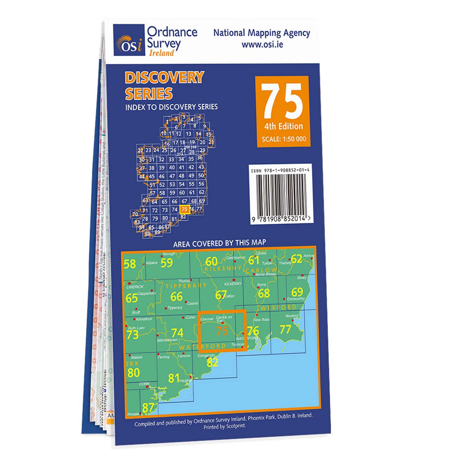 Carte de randonnée n° 75 - Kilkenny /Tipperary, Waterford North (Irlande) | Ordnance Survey - série Discovery carte de randonnée Ordnance Survey Ireland
