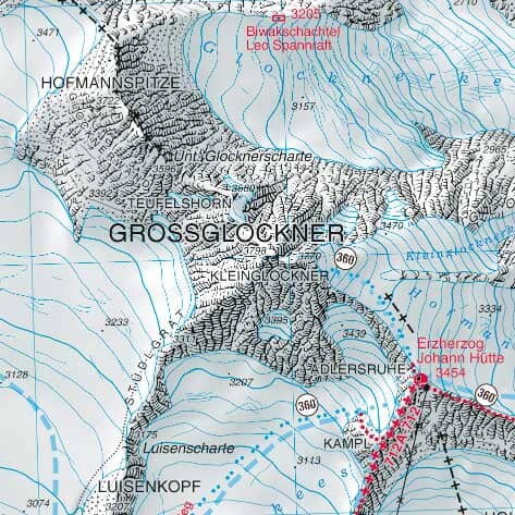 Carte de randonnée n° 76 - Glocknergruppe Matrei, Kals, Heiligenblut | Tabacco carte de randonnée Tabacco