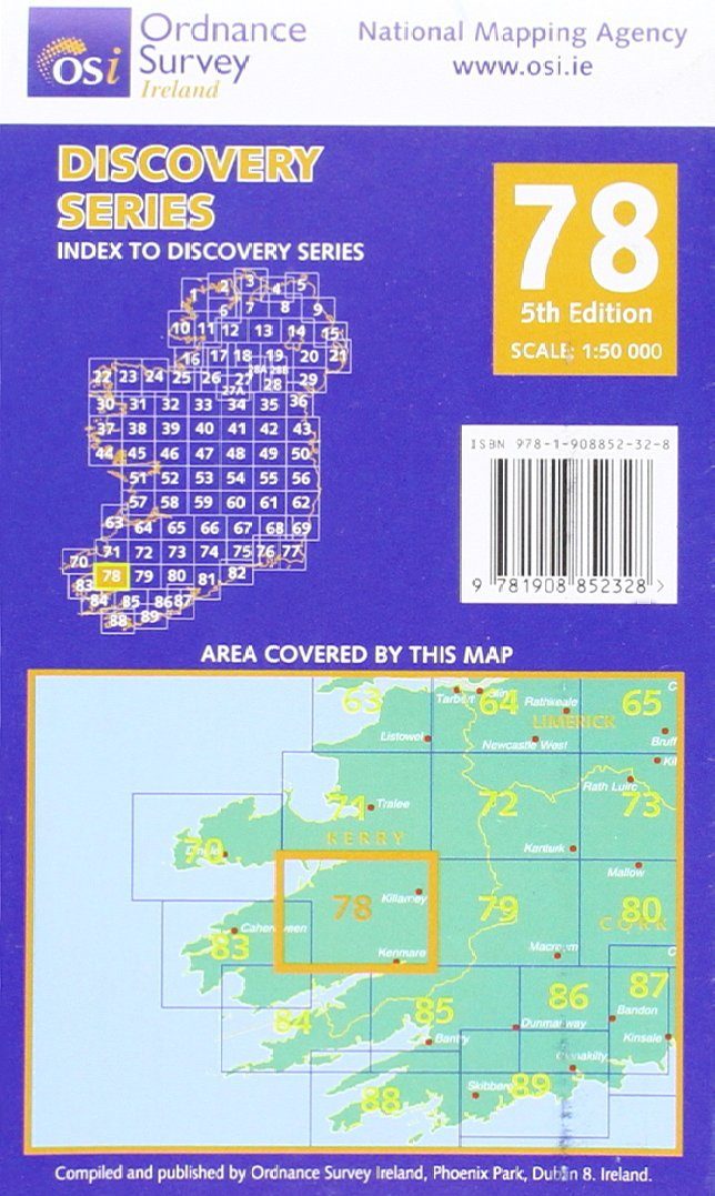 Carte de randonnée n° 78 - Kerry (Irlande) | Ordnance Survey - série Discovery carte de randonnée Ordnance Survey Ireland