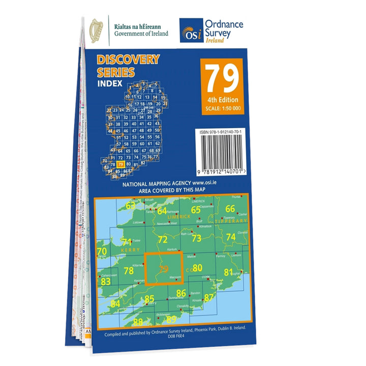 Carte de randonnée n° 79 - Cork (Macroom), Kerry (Irlande) | Ordnance Survey - série Discovery carte pliée Ordnance Survey Ireland 