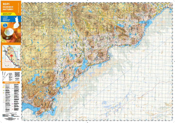 Carte de randonnée n° 8 - Ropi Kalkkoaivi Raittijärvi (Laponie) | Karttakeskus carte pliée Karttakeskus 