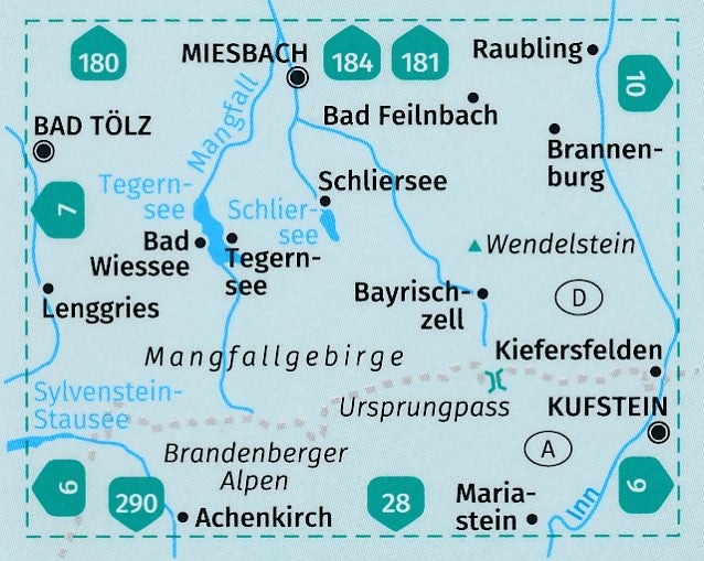 Carte de randonnée n° 8 - Tegernsee, Schliersee, Wendelstein + Aktiv Guide (Allemagne) | Kompass carte de randonnée Kompass