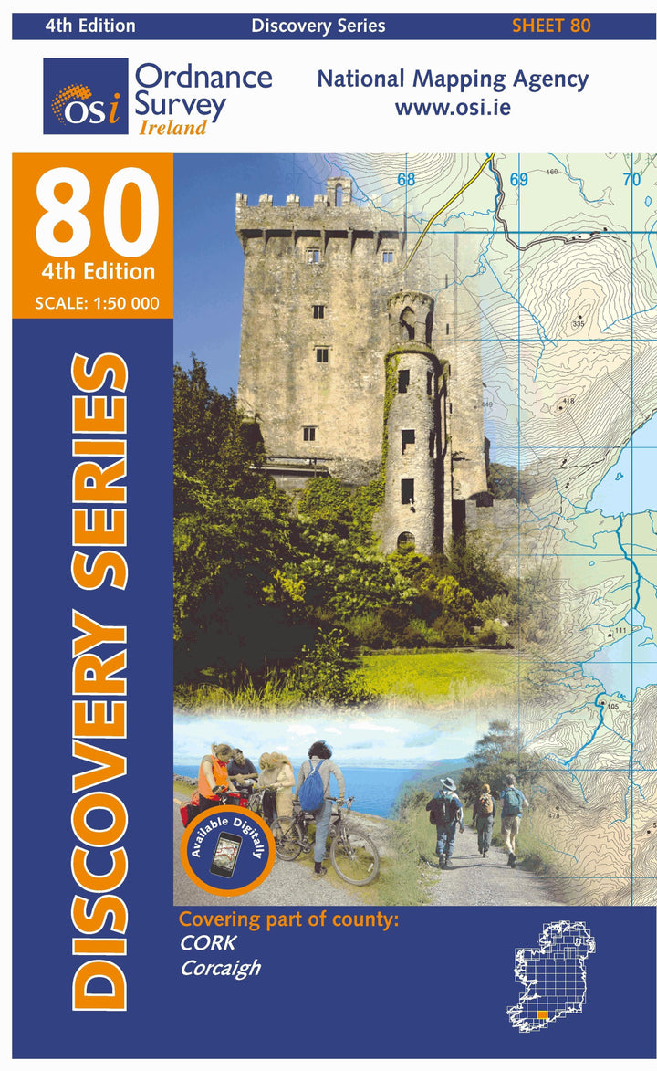 Carte de randonnée n° 80 - Cork (Irlande) | Ordnance Survey - série Discovery carte pliée Ordnance Survey Ireland 