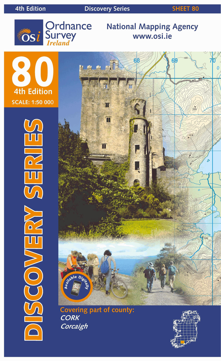 Carte de randonnée n° 80 - Cork (Irlande) | Ordnance Survey - série Discovery carte pliée Ordnance Survey Ireland 