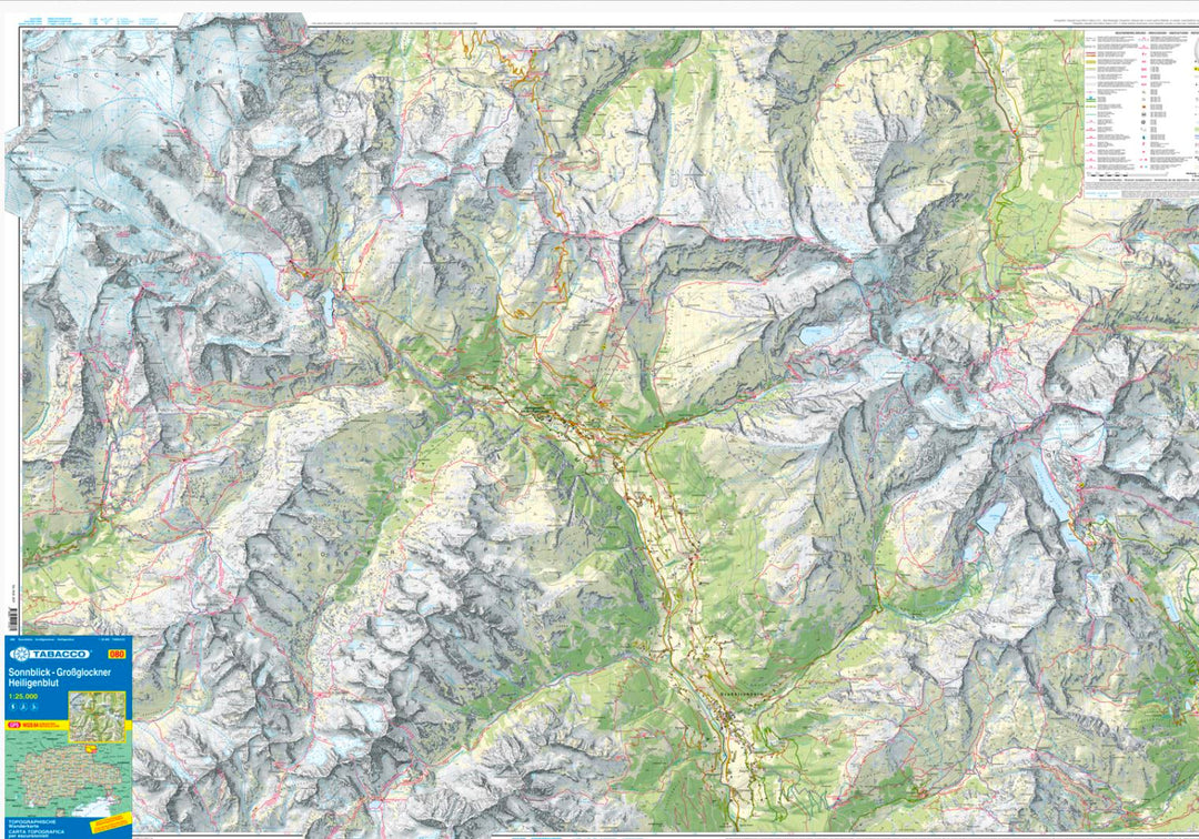 Carte de randonnée n° 80 - Sonnblick, Grossglockner, Heiligenblut (Autriche) | Tabacco carte pliée Tabacco 