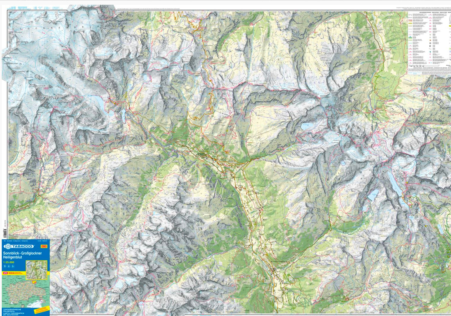 Carte de randonnée n° 80 - Sonnblick, Grossglockner, Heiligenblut (Autriche) | Tabacco carte de randonnée Tabacco
