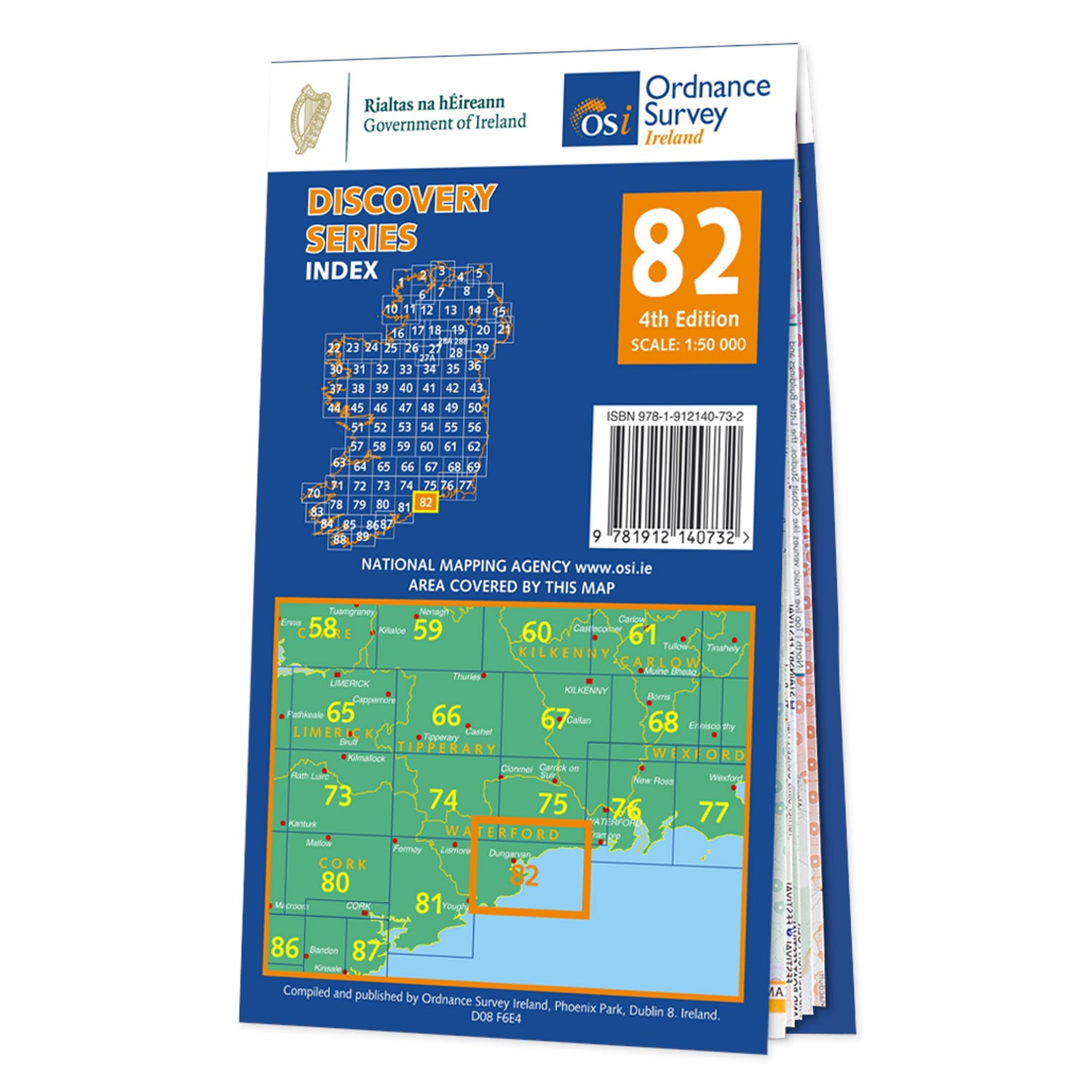 Carte de randonnée n° 82 - Waterford (Irlande) | Ordnance Survey - série Discovery carte de randonnée Ordnance Survey Ireland