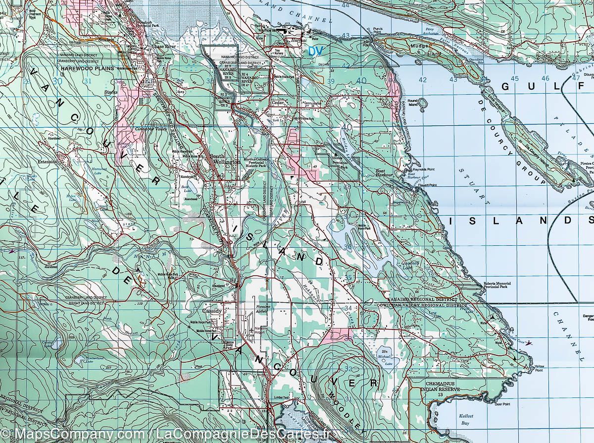 Carte de randonnée - Nanaimo (île de Vancouver) & Iles du golfe (Colombie Britannique) | ITM carte de randonnée ITM