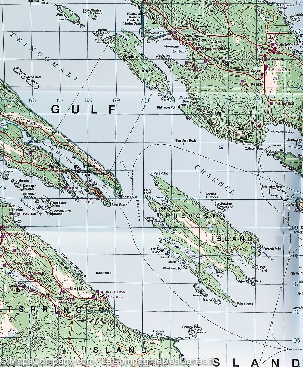 Carte de randonnée - Nanaimo (île de Vancouver) & Iles du golfe (Colombie Britannique) | ITM carte de randonnée ITM