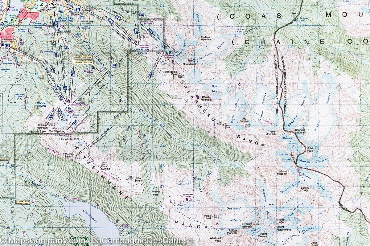 Carte de randonnée n° 8211 - Parc Provincial Garibaldi (Colombie Britannique) | ITM carte de randonnée ITM