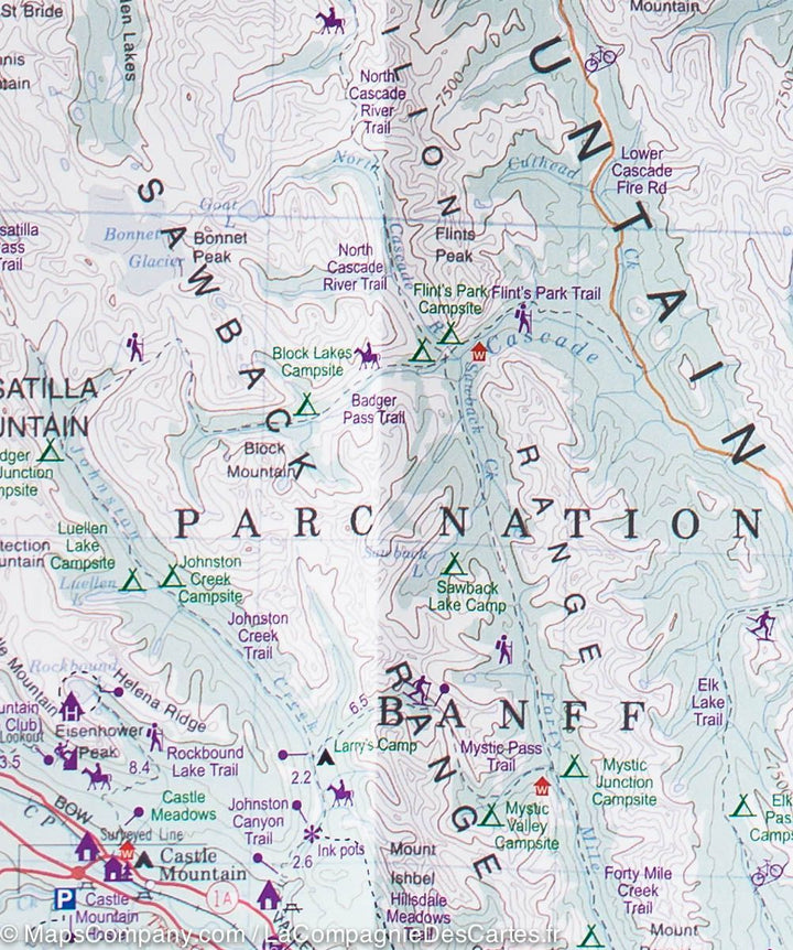 Carte de randonnée &#8211; Rocheuses Canadiennes (Banff, Kootenay, Yoho) | ITM - La Compagnie des Cartes