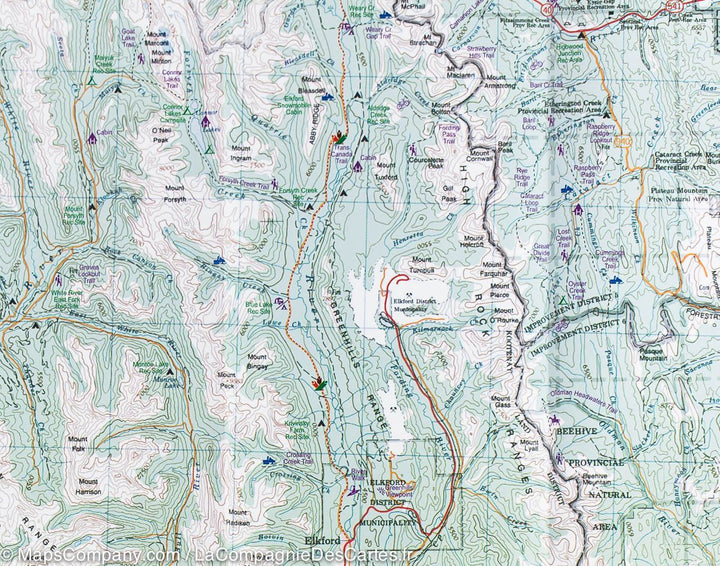 Carte de randonnée &#8211; Rocheuses Canadiennes (Banff, Kootenay, Yoho) | ITM - La Compagnie des Cartes
