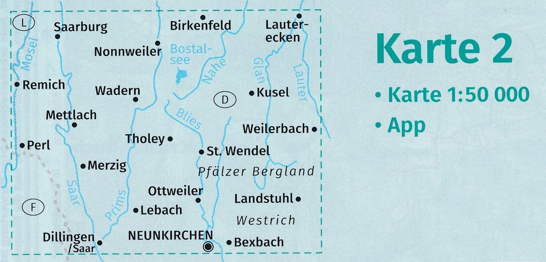 Carte de randonnée n° 825 - Saarland + Guide (Allemagne) | Kompass carte pliée Kompass 