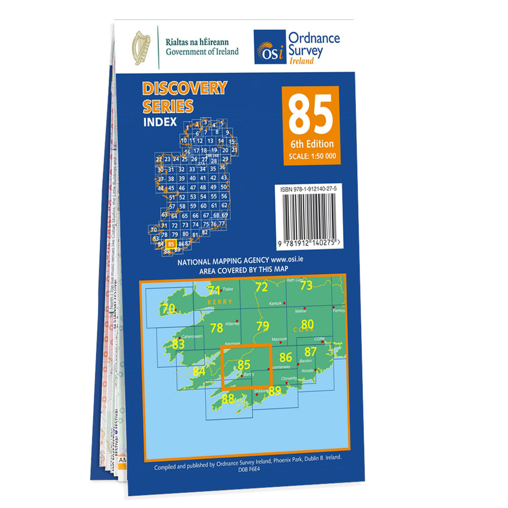 Carte de randonnée n° 85 - Cork (Bantry), Kerry (Irlande) | Ordnance Survey - série Discovery carte pliée Ordnance Survey Ireland 